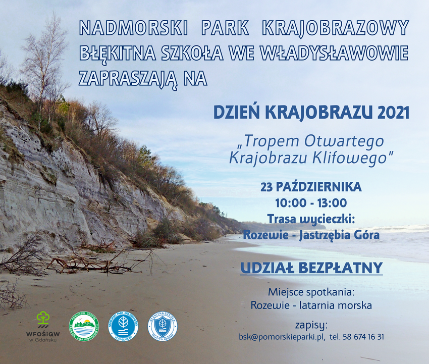 Plakat Dzień Krajobrazu 2021 w Nadmorskim Parku Krajobrazowym: Tropem Otwartego Krajobrazu Klifowego