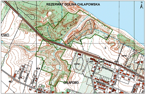 Mapa Rezerwatu Dolina Chłapowska