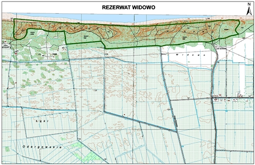 Mapa rezerwatu Widowo